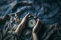 Wallpaper of Hands and Time, Generative AI Royalty Free Stock Photo