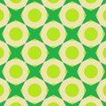 Wallpaper in green with circles and stars