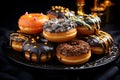 Wallpaper of Halloween donuts on a black plate