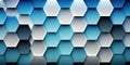 Seamless Abstract Hexagonal Grid Background Texture - Blue and White Theme -Generative AI Illustration Royalty Free Stock Photo