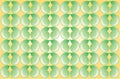 Wallpaper with illuminated green spirals in the shapes of snails.