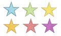 Wallpaper with illustrated colorful stars on a white background