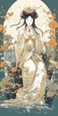 wallpaper image of the God of Mercy Quan Yin illustration image generative AI