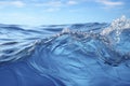 Wallpaper image of riotous water with blue sky