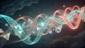 Wallpaper with impressive abstract figures, waves and lights that suggest movement and dynamism.
