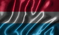 Wallpaper by Luxembourg flag and waving flag by fabric. Royalty Free Stock Photo