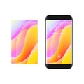 Wallpaper for mobile phone and smartphone screen. Abstract smartphone with colorful screen