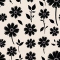 Wallpaper pattern Vintage Skull floral seamless pattern flowers trendy funky Generative AI Royalty Free Stock Photo