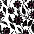 Wallpaper pattern Vintage Skull floral seamless pattern flowers trendy funky Generative AI Royalty Free Stock Photo