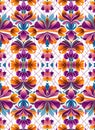 Pattern of abstract floral orchids shapes in white background for tapestries, prints. Generative AI