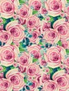 Wallpaper Roses pink flowers card