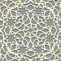 Wallpaper, Seamless pattern for continuous replicate in Islamic style. Gray and white texture with stars. Arabic line art backdrop Royalty Free Stock Photo