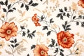 Wallpaper seamless rose vintage flower textile floral blue pattern leaf nature Royalty Free Stock Photo