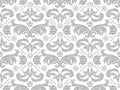Wallpaper with Silver Damask Pattern Royalty Free Stock Photo