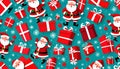 Wallpaper snowflake Christmas gift wrapping present Santa Claus holiday design Royalty Free Stock Photo