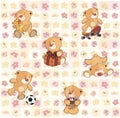 Wallpaper with stuffed bear cubs Royalty Free Stock Photo