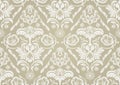 Wallpaper with White Damask Pattern