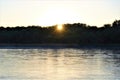 Wallpapers sun, sunset, reflection, river pictures on the desktop Royalty Free Stock Photo
