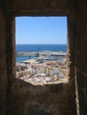 Walls of Alcazaba fortress in Almeria Royalty Free Stock Photo