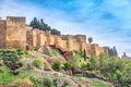 Walls of Alcazaba fortress in Malaga