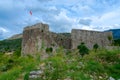 The walls of citadel with view of mountains, Old Bar, Montenegro Royalty Free Stock Photo