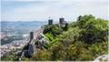 Walls of an ancient Moorish Castle, a fortress in Sintra, Portugal Royalty Free Stock Photo