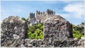 Walls of an ancient Moorish Castle, a fortress in Sintra, Portugal Royalty Free Stock Photo