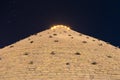 Walls of Ark Fortress of Bukhara, Uzbekistan. View from bottom. Night photo shoot. Royalty Free Stock Photo