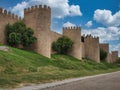 Walls of Avila, beautiful medieval fortifications of the old town. Spain Royalty Free Stock Photo