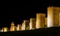 Walls of Avila Spain, night Royalty Free Stock Photo