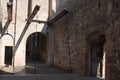 Walls and bridge of Scaliger Castle, Sirmione, Lombardy, Italy Royalty Free Stock Photo