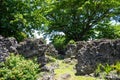 Walls of Cagsawa Ruins, historical landmark, Cagsawa Ruins Park, Albay, Philippines Royalty Free Stock Photo