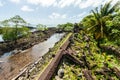 Walls and canals of Nandowas part of Nan Madol. Pohnpei, Micronesia, Oceania.