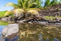 Walls and canals of Nandowas part of Nan Madol - prehistoric ruins. Pohnpei, Micronesia, Oceania.