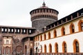 Walls of the Castello Sforzesco castle. Milan, Italy Royalty Free Stock Photo