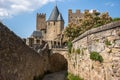 Walls of castle Carcassone, France. Royalty Free Stock Photo