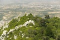 Walls of Castle of Sintra, or Castelo dos Mouros or Moorish Castle, Sintra, Portugal Royalty Free Stock Photo