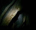 The walls of the cave in which the longest navigable underground river in the world flows. Puerto Princesa, Palawan, Philippines Royalty Free Stock Photo