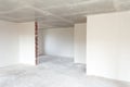 Walls covered with white stucco. New building Royalty Free Stock Photo