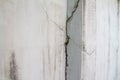 Walls cracked cement pole