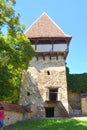 Walls of the fortified medieval church in the village Mesendorf Meschenderf, Meschendorf, Mesche