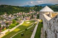 July 09, 2016: Walls of the fortress of Travnik, Bosnia and Herzegovina Royalty Free Stock Photo