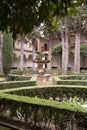 Walls, gardens and buidings of medieval fortress Alhambra, Granada, Andalusia, Spain