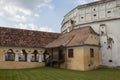 The walls of the historical Church-fortress in the city of Prejmer. Transylvania. Romania Royalty Free Stock Photo