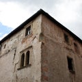 Walls inside old european castle