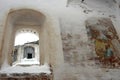 The walls of the Krasnogorsk monastery, Red hill village, Arkhangelsk oblast, Russia