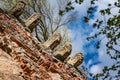 Gargoyles and walls of medieval castle Pajstun near Bratislava