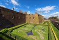 Montjuic castle walls, Barcelona Royalty Free Stock Photo