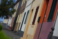 Multicolored houses in Sao Miguel small city, Azores, Portugal