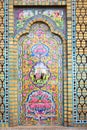 Tile decoration with complex floral and fine patterns on walls of Naranjestan complex and Qavam house, a historical house in Shira Royalty Free Stock Photo